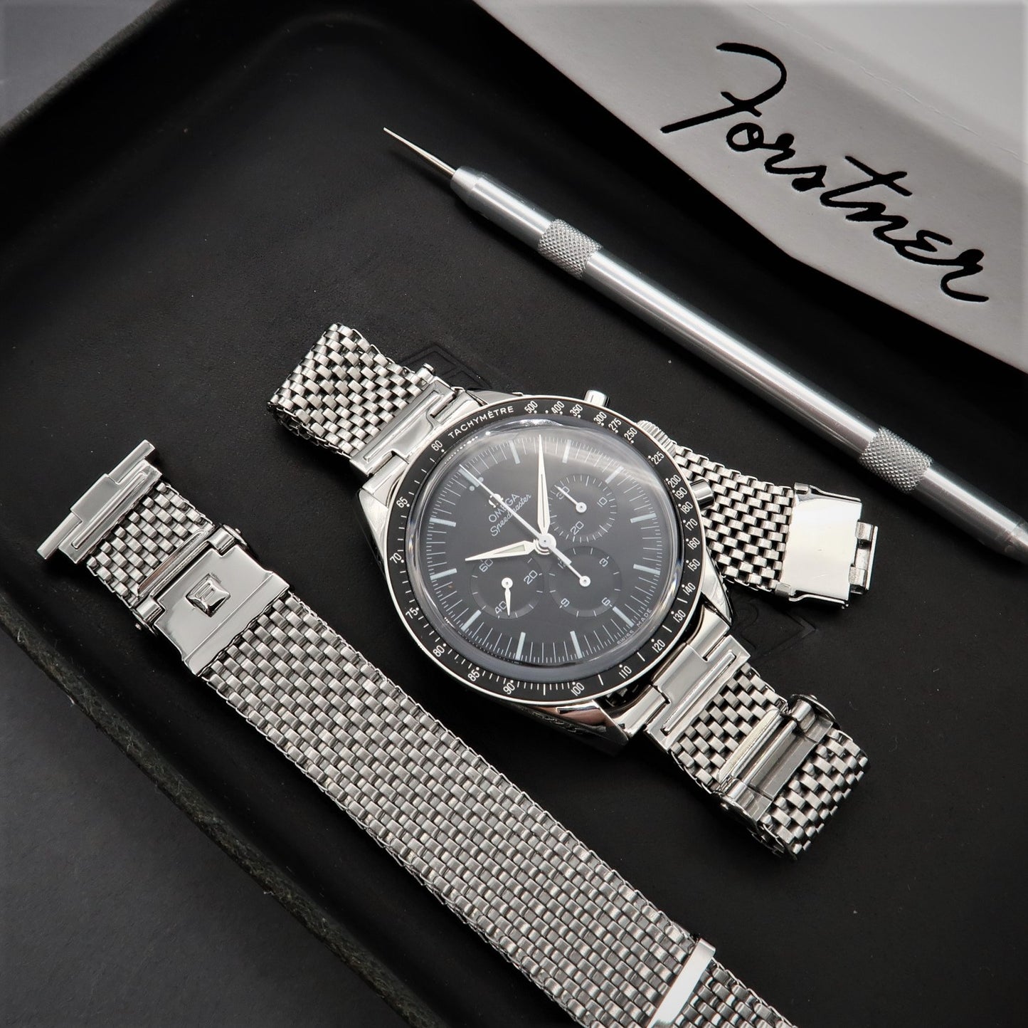 Forstner Komfit "JB" Mesh Watch Bracelet with Straight Ends