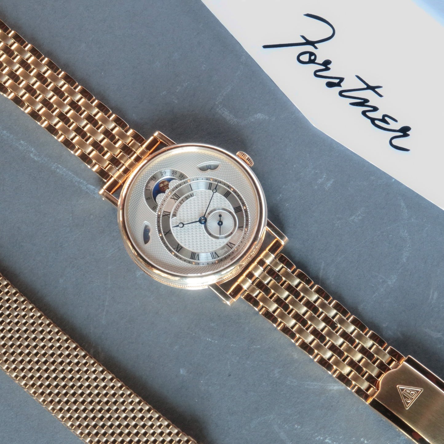 Gold Plated Forstner 7-Row Beads of Rice Watch Bracelet
