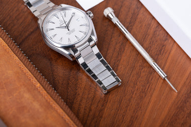 Contemporary Flat Link Bracelet for Omega Seamaster, Aqua Terra