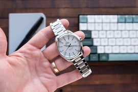 Contemporary Flat Link Bracelet for Omega Seamaster, Aqua Terra