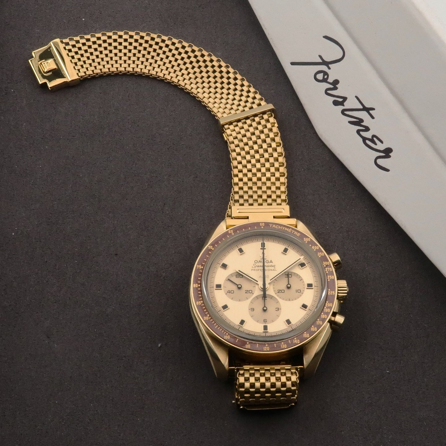 Gold Plated Forstner Komfit "JB" Mesh Watch Bracelet