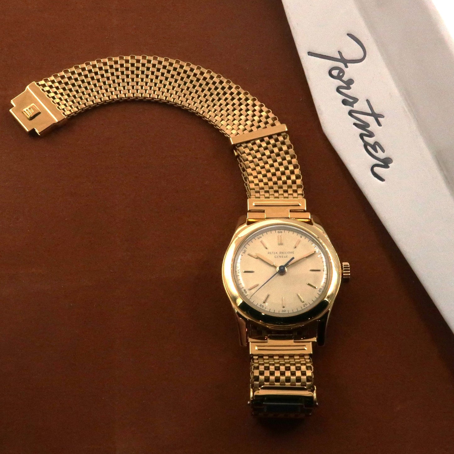 Gold Plated Forstner Komfit "JB" Mesh Watch Bracelet