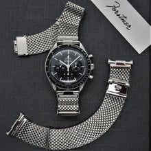 Load image into Gallery viewer, Wide Version Komfit &quot;JB&quot; Mesh Watch Bracelet with Horned Ends